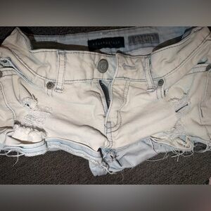 Aeropostale Cream Distressed Women Shorts